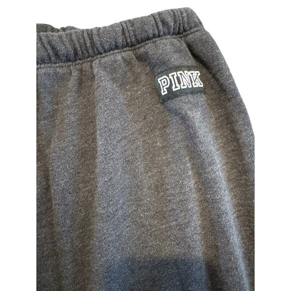 Victoria’s Secret PINK Gray Jogger Sweatpants Women’s Small Logo Drawstring - Picture 3 of 9